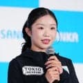 【フィギュア】中井亜美、地元新潟のSANKAとスポンサー契約　掃除機体験ににっこり
