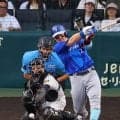 【阪神】坂本誠志郎に一瞬ひやりアクシデント　DeNA牧のファウルが左膝直撃もプレー続行