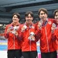 【競泳】“最古”の日本記録ついに破る　男子８００Ｍリレー、高速水着時代超えの７分１秒０５で銀　世界記録まで２秒５「価値のある２番」