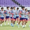 ウルグアイ戦勝利から一夜明け　森保ジャパンが広島で練習開始　ＦＷ塩貝健人ら姿みせる　午前中にチャーター機で宮城→広島へ
