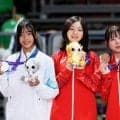 世界1位の長谷川瑞穂、圧巻の大技　スケボー15歳、アジア大会で金