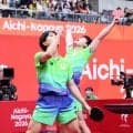 男子ダブルス　張本智和・篠塚大登組が４４年ぶり決勝進出！中国ペアに１－３からミラクル大逆転勝ちで金メダル王手　決勝は中国の林詩棟、黄友政組と激突