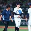 西武・隅田が緊急降板 左腕に打球直撃