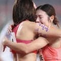 「めっちゃ美人」「このビジュで１７５ｃｍあるの萌える」福部真子に真っ先に駆け寄り抱きしめた中国の“ハードルの女神”にネット反響　モデルもこなす長身美女が出遅れ→猛追銅メダル「素敵だわ」「兼ね備えている」