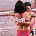 「日本であなたの人気がすごい」中国ハードル界の“女神”に反響続々「素敵だわ」「綺麗なお姉さん」「最高！」金メダルの福部真子とハグする姿も【アジア大会】