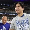 大谷翔平、シャンパンファイトで笑顔　不振で“打順降格”、2戦連続無安打も存在感