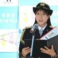 棒高跳び・日体大の小林美月選手が一日署長　闇バイトなどに注意訴え