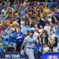大谷翔平　第2打席はミジオロウスキーの162キロ速球空振り三振　1打席目は四球から先制生還