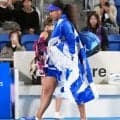 【テニス】大坂なおみ、ド派手な着物風衣装で登場！青地に白い鶴、袖と裾にはフリル