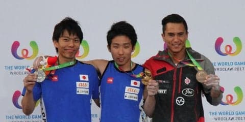 ワールドゲームズで好調のクライミング日本代表…是永敬一郎が金、波田悠貴が銀