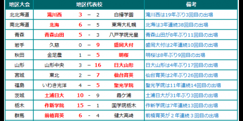 夏の甲子園2017 地区代表校、決勝進出校 8/1発表分