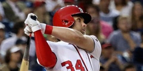 ハーパーが通算150号本塁打、トラウトと同じ24歳295日でトラウトの誕生日に達成