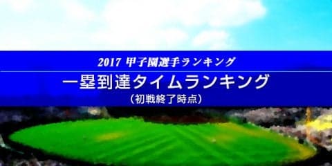 【甲子園選手ランキング】一塁到達タイムランキング（初戦終了時点）