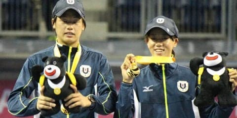 混合ダブルスの林恵里奈／上杉海斗が金メダルを獲得 [台北ユニバーシアード]