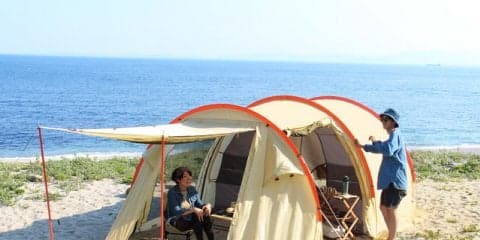 簡単に設営できる2ルームテント「カマボコテントミニ」発売