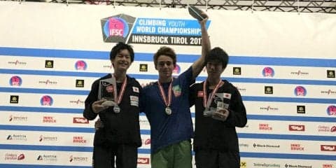 白石阿島、大会3連覇！日本男子2人も表彰台へ／世界ユース選手権 インスブルック2017【ボルダリング／ユースA】