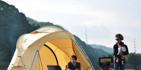 火の粉に強いドーム型タープ兼テント「ファイヤーベース」発売