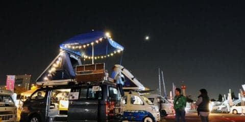 日没後まで展示する「お台場キャンピングカーフェア」開催