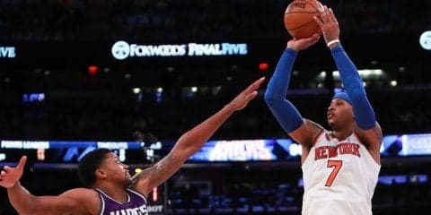 トレード成立前の予行演習？　カーメロ・アンソニーがピックアップゲームでジェームズ・ハーデン、クリス・ポールと共演