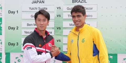 初日は杉田祐一とクレザ、添田豪とモンテーロが対戦 [デ杯ワールドグループ・プレーオフ 日本対ブラジル]