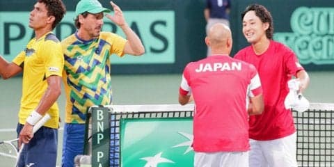 杉田と添田の勝利で日本がワールドグループ残留に王手 [デ杯ワールドグループ・プレーオフ 日本対ブラジル]
