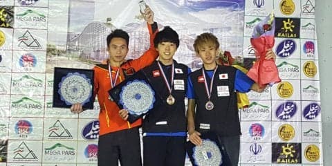 藤井快が二冠達成。野口啓代は貫禄の金／アジア選手権2017【リード男子・ボルダリング女子】