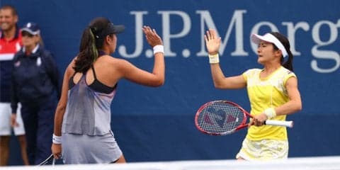 青山修子／ヤン・ザオシャンがデービス／リスクに2連勝で2回戦へ [武漢オープン]