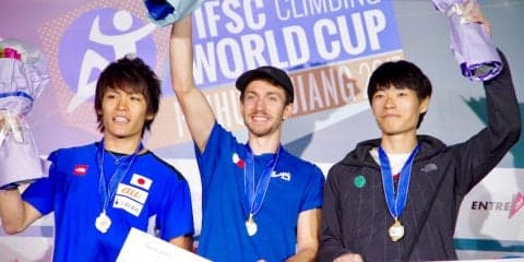 楢崎智亜、リードW杯初の表彰台！／リードW杯第6戦 中国・呉江大会