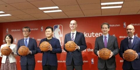 楽天とNBAがパートナーシップ契約発表会見を実施、NBAコミッショナーは日本でのゲーム開催に「おそらく東京で」と言及