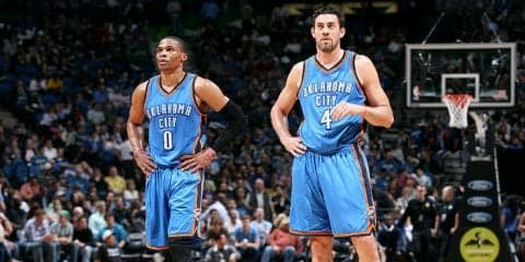 ハロウィンに向けラッセル・ウェストブルックとニック・コリソンがハリウッド映画のコスプレを披露