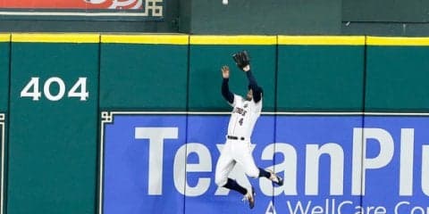 【MLBプレーオフ】アストロズ中堅手が超美技で失点危機阻止「生涯最高のキャッチ」と自画自賛