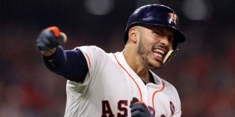 【MLBプレーオフ】大興奮に大爆笑？　サヨナラの瞬間に喜びすぎるアストロズ主砲の姿が話題に