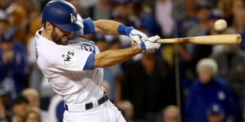 【MLBプレーオフ】崖っぷちのドジャースが6回に逆転成功、好投バーランダーから2点もぎ取る