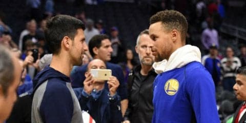 テニス界のレジェンド、ノバク・ジョコビッチがクリッパーズとウォリアーズを表敬訪問