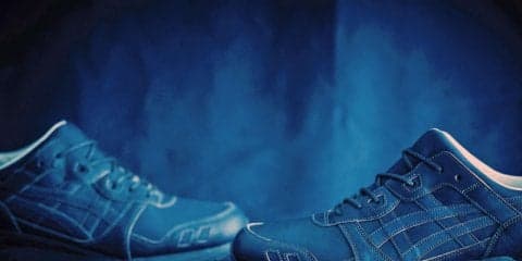 アシックスタイガー、本藍染めレザーを使用した「ゲルライト スリー」発売