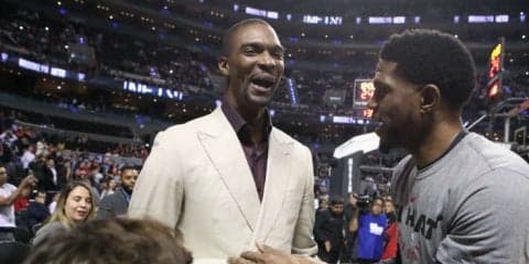 クリス・ボッシュがヒートを表敬訪問、現役復帰を目指すと同時に後進育成に興味