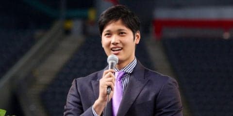 大谷翔平が“お別れ会見”で英語スピーチ「ロング・タイム・ノー・シー」