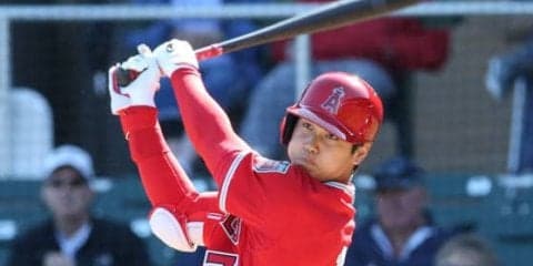 【MLB】大谷翔平、ドジャース戦で鮮やか左前安打！　OP戦2戦連続ヒットで打率.125
