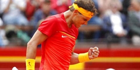 ナダル、得意のクレーで復帰戦を圧勝で飾る[デビスカップ・準々決勝]