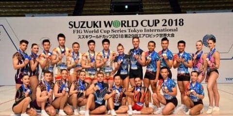 エアロビック世界大会、シニア男子シングルの斉藤瑞己が3連覇