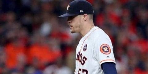 【MLB】敗戦決定づける一発浴びたア軍右腕…　“戒めフック”が米で話題