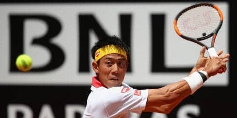 錦織、ストレートで1回戦を突破。2回戦で世界4位ディミトロフと対戦[男子テニスATPワールドツアー マスターズ1000 ローマ]