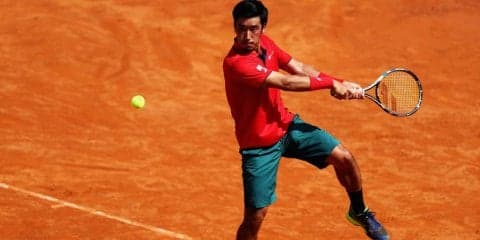 【速報】杉田祐一、第2セットのタイブレークで2-0とリードしたところで雨天順延に[全仏オープン]