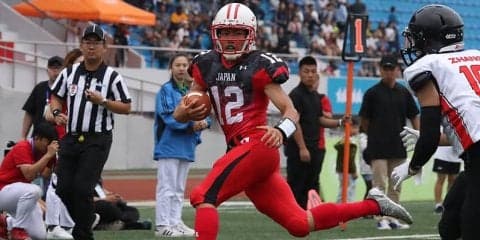日本70点完封で中国撃破 QB田中が4TDの活躍