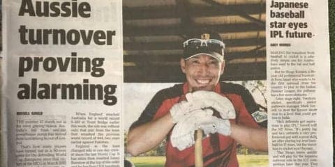 木村昇吾　豪州の新聞で「Japanese baseball star」と大きく取り上げられる