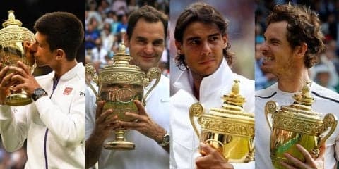 15年間優勝を独占するフェデラー、ナダル、ジョコビッチ、マレーの「ウィンブルドン」の戦績