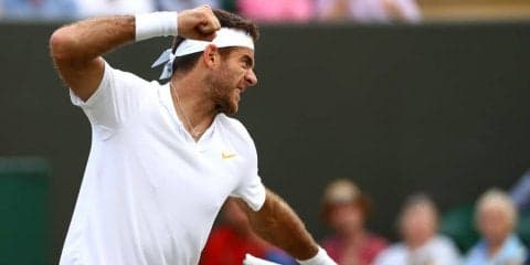 【速報】デル ポトロが順延後の第4セットを奪って接戦を制し、ベスト8入り[ウィンブルドン]