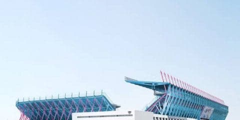 サガン鳥栖ホームスタジアムのリニューアルデザイン発表…チームカラーが折り重なる配色を採用