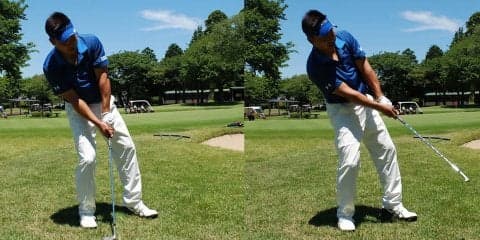 スイング軌道は「Vの字」ではなく「Uの字」　高山忠洋のロブショットの打ち方②