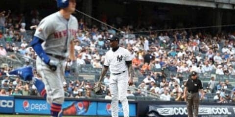 【MLB】ヤンキース勝利も…チャップマン大乱調　11球連続ボール、19球で16球ボール